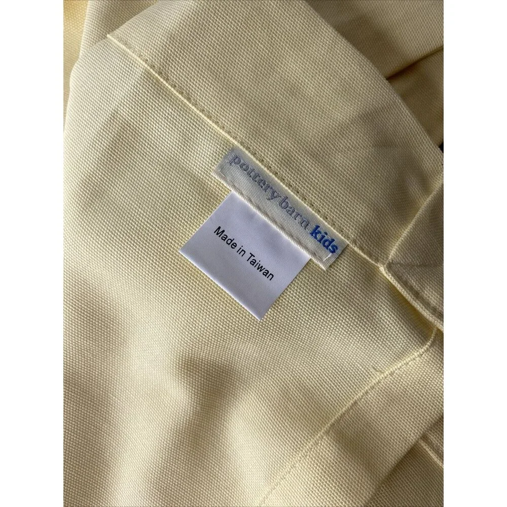Pottery Barn Kids Yellow Tab Top Curtain Panel Cotton Unisex Kids Room 44 x 63
